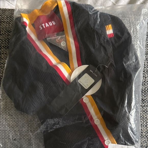 NWT Staud 49er Maxi Dress with Red and Yellow Accents Small - Picture 2 of 3